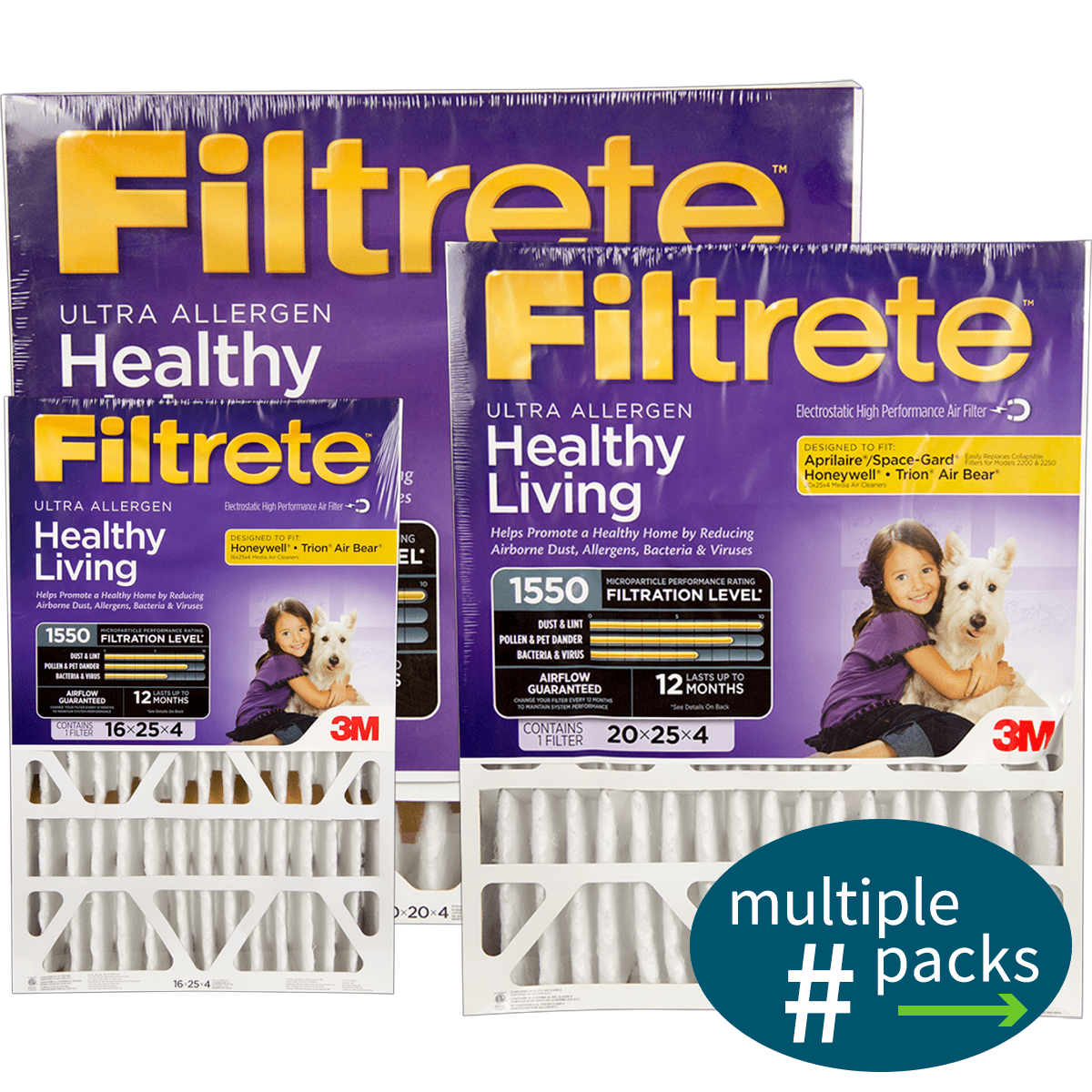 3m Filtrete Healthy Living 1550 Mpr Ultra Allergen Reduction Filters For 4"" Housings