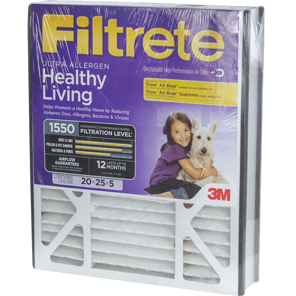 3m Filtrete Healthy Living 1550 Mpr 5-inch Ultra Allergen Reduction Filter