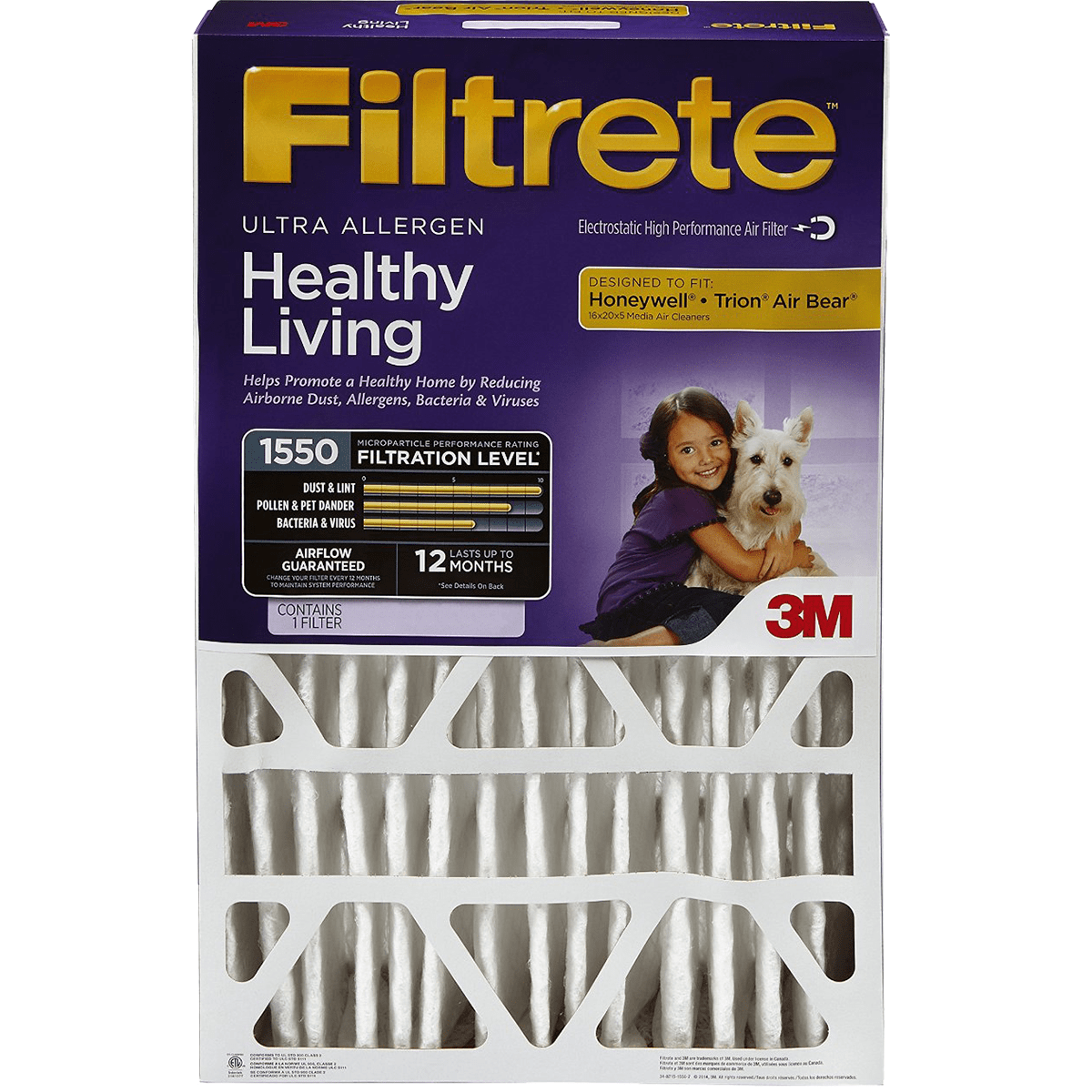 3m Filtrete Healthy Living 1550 Mpr 5-inch Ultra Allergen Reduction Filters