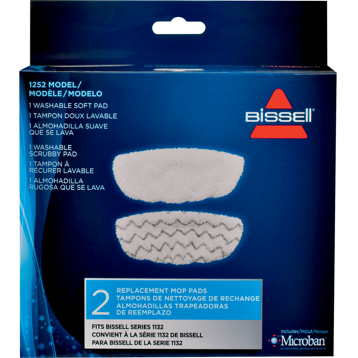 Bissell Microfiber Steam Mop Pad Kit For Symphony Mops - 2 Pack (#1252)