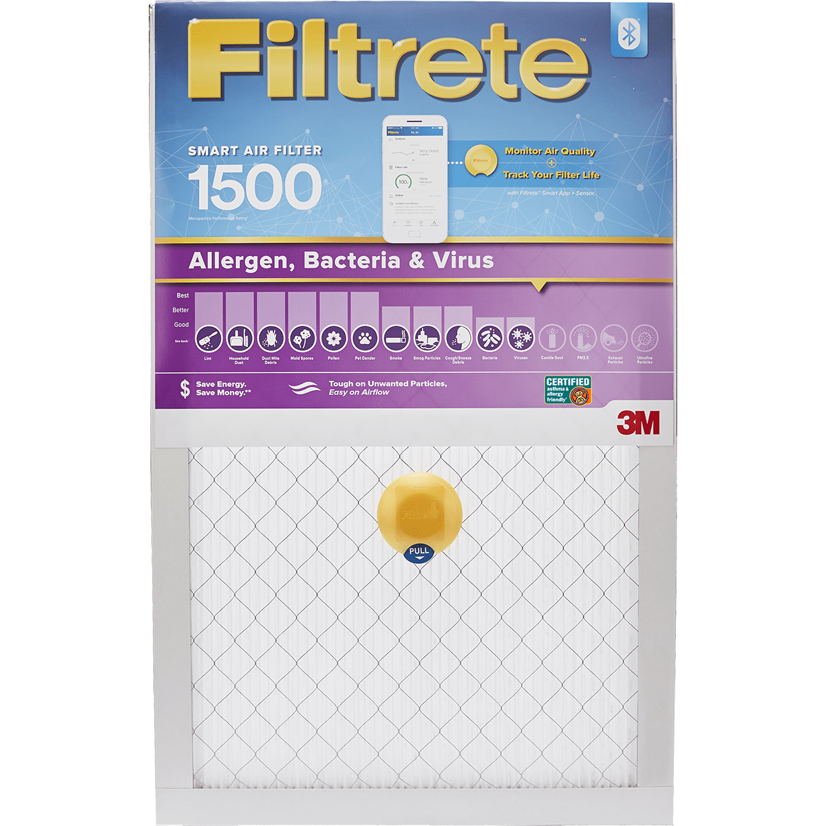 3m Filtrete 1500 Mpr Allergen, Bacteria & Virus Smart Air Filter