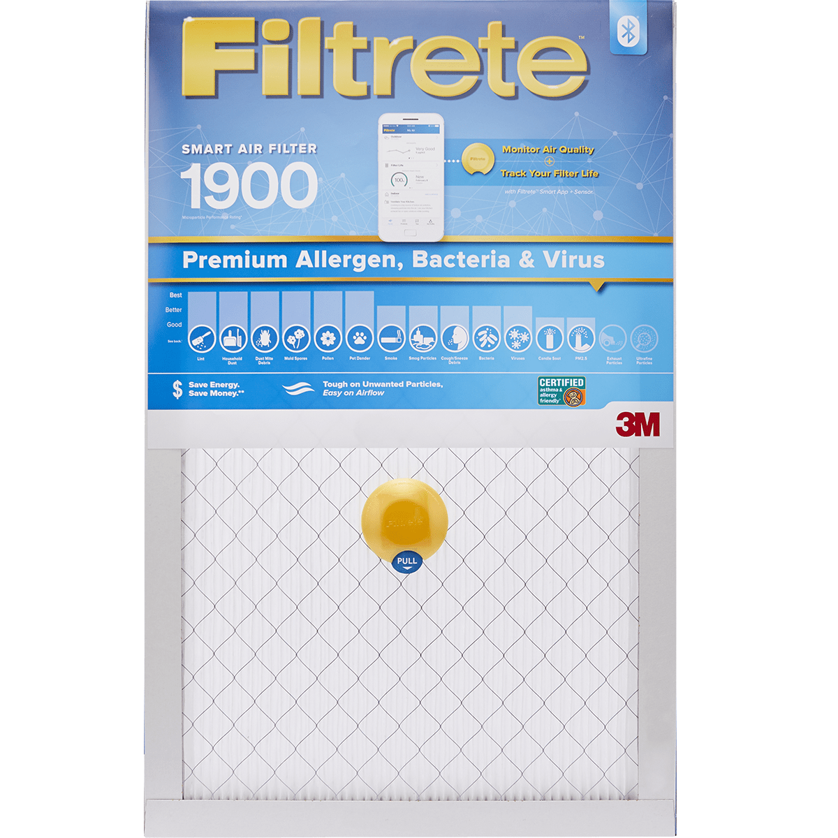 3m Filtrete 1900 Mpr Premium Allergen, Bacteria & Virus Smart Air Filter