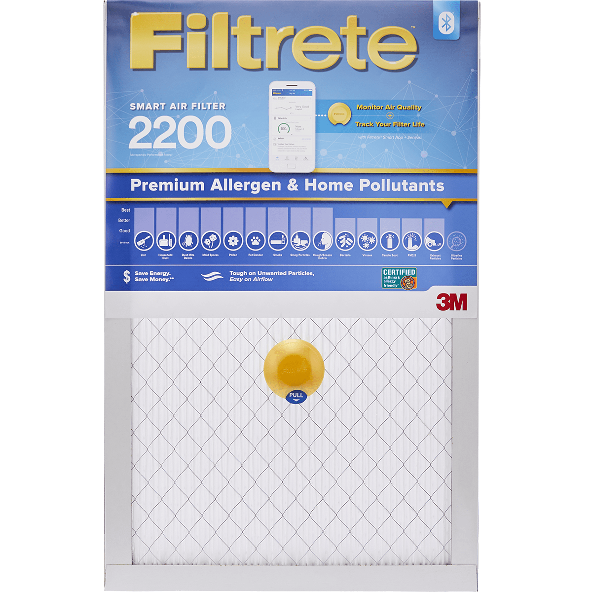 3m Filtrete 2200 Mpr Premium Allergen & Home Pollutants Smart Air Filter 16x25x1