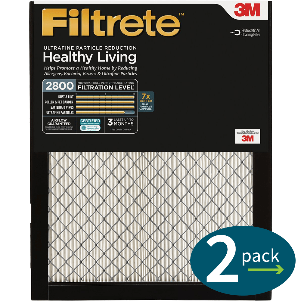 3m Filtrete Healthy Living Ultrafine Particle Reduction Filters - 2800 Mpr - 2-pack