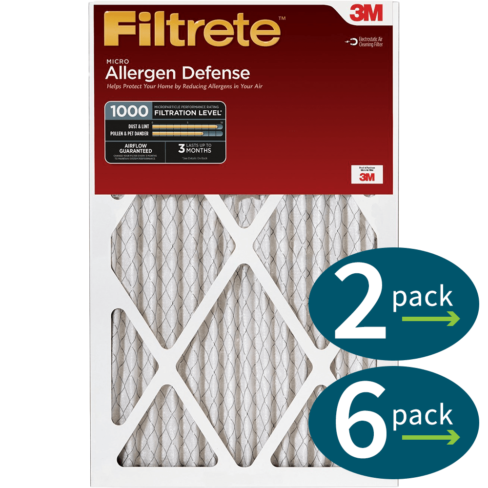 3m Filtrete 1-inch Micro Allergen Defense Mpr 1000 Air Filters - 2 Pack