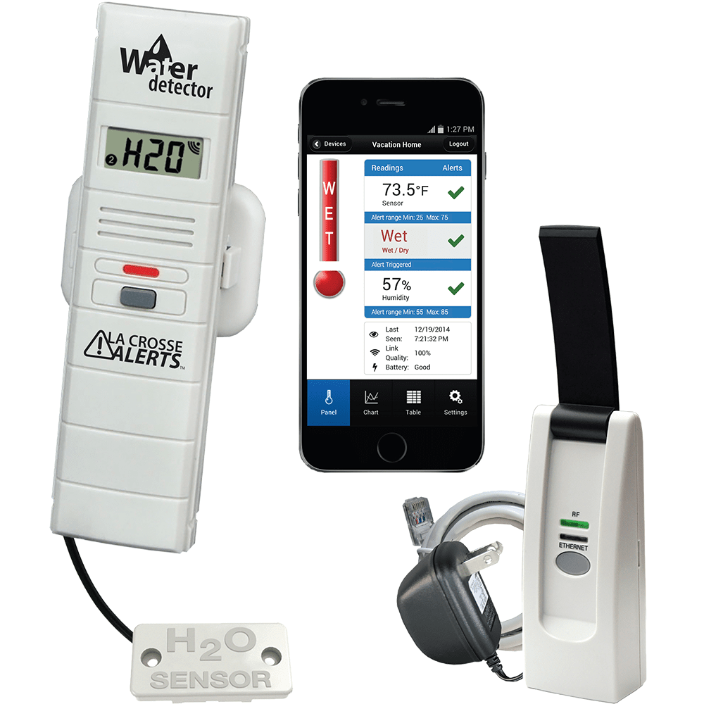 La Crosse Remote Water Leak Detector With Temperature, Humidity & Early Warning Alerts