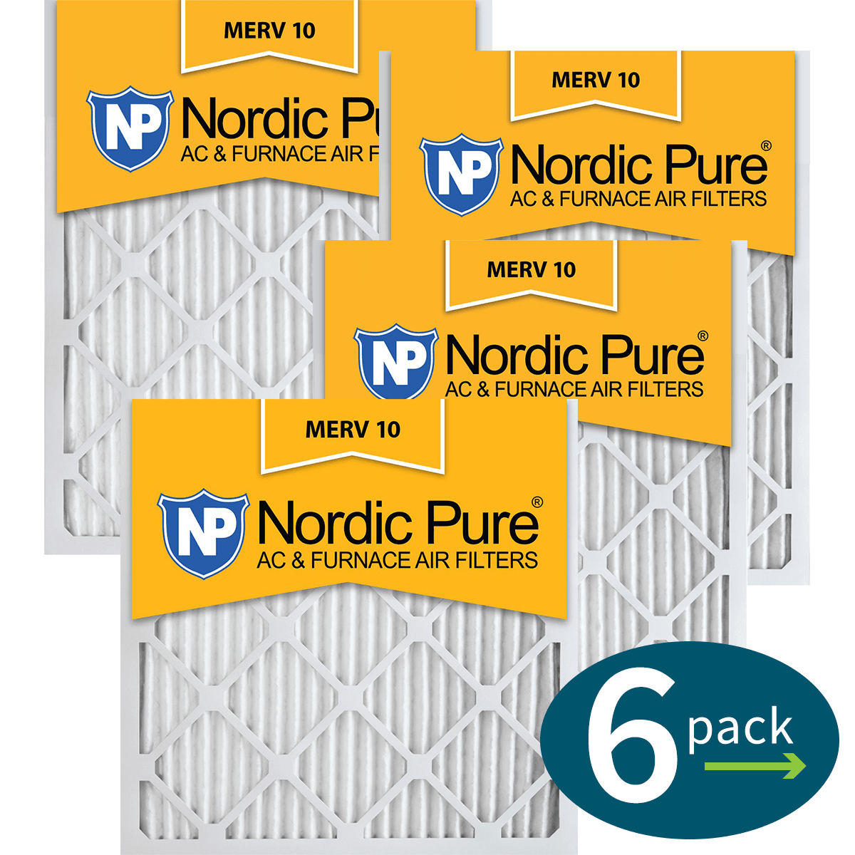 Nordic Pure Merv 10 1-in. Pleated Furnace Filters (6 Pack)