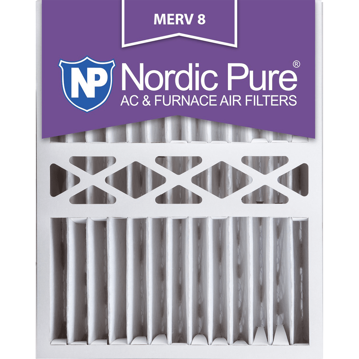 Nordic Pure Merv 8 Pleated Furnace Filter 16x20x5 (16x20x5hm8-1)