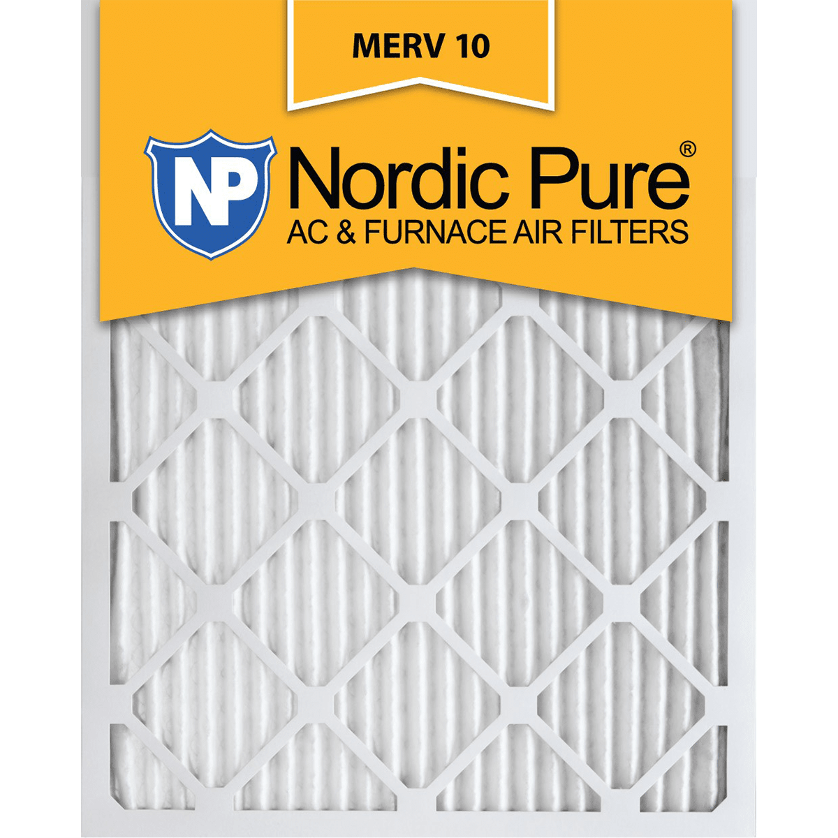 Nordic Pure Merv 10 Pleated Furnace Filter 16x25x1 (16x25x1m10-6)