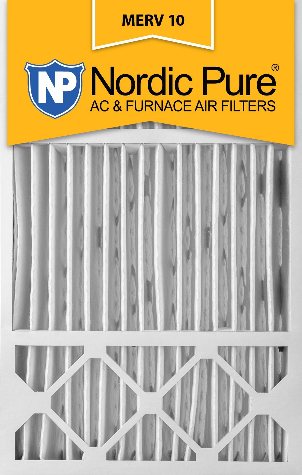 Nordic Pure Merv 10 Pleated Furnace Filter 16x25x5 (16x25x5hm10-1)
