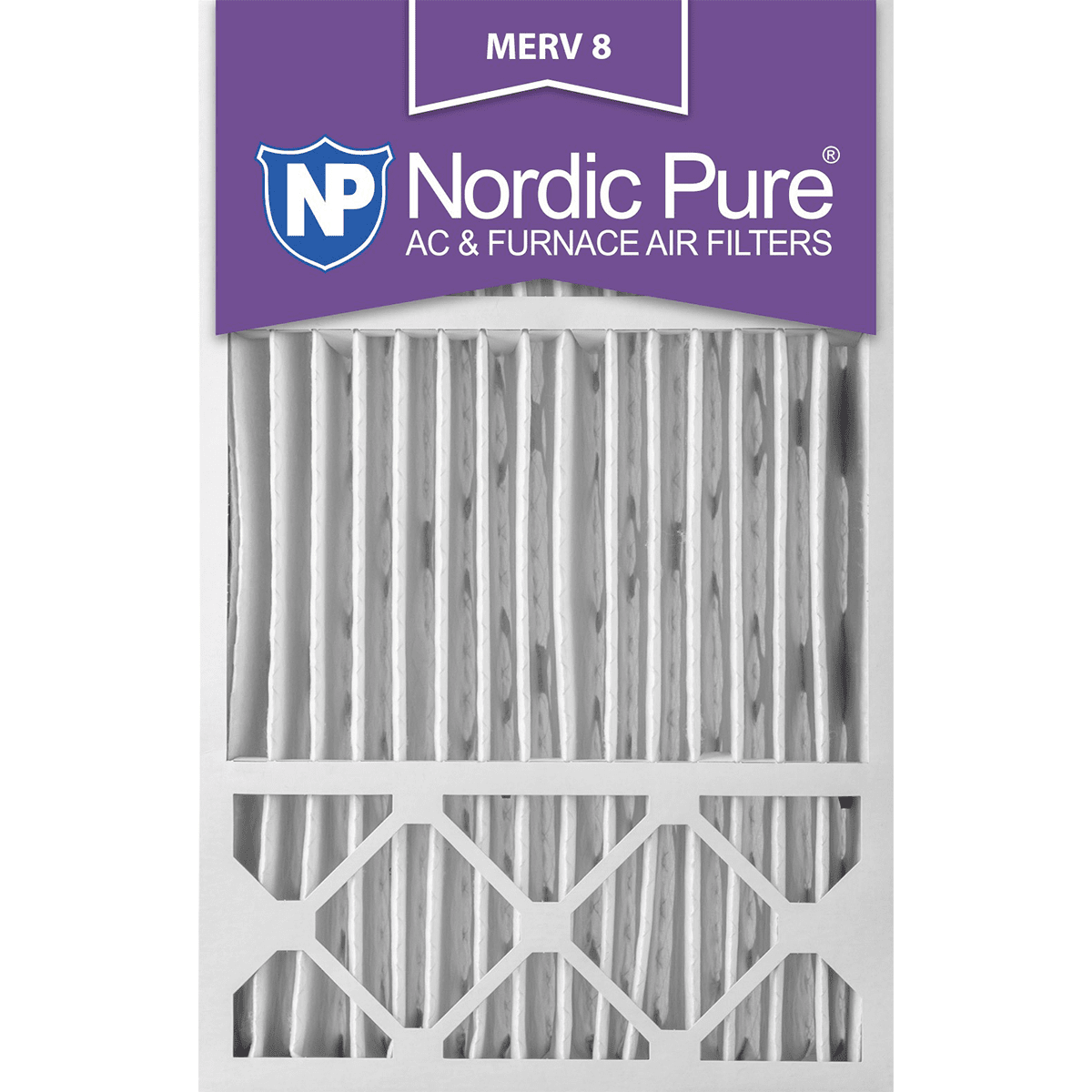 Nordic Pure Merv 8 Pleated Furnace Filter 16x25x5 (16x25x5hm8-1)