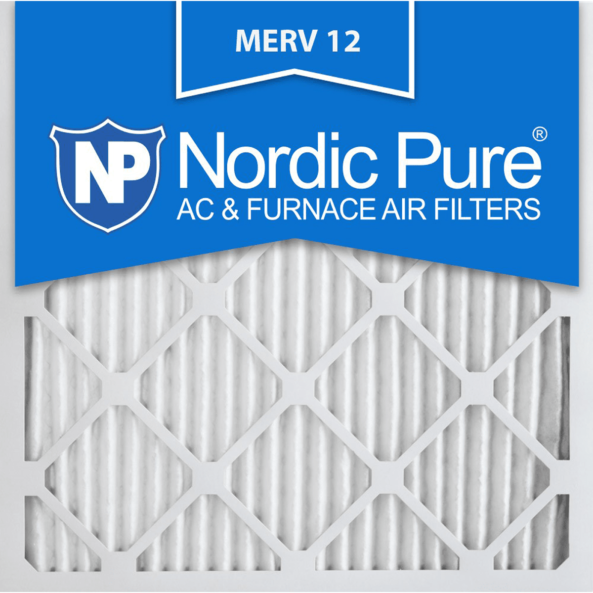 Nordic Pure Merv 12 Pleated Furnace Filter 20x20x1