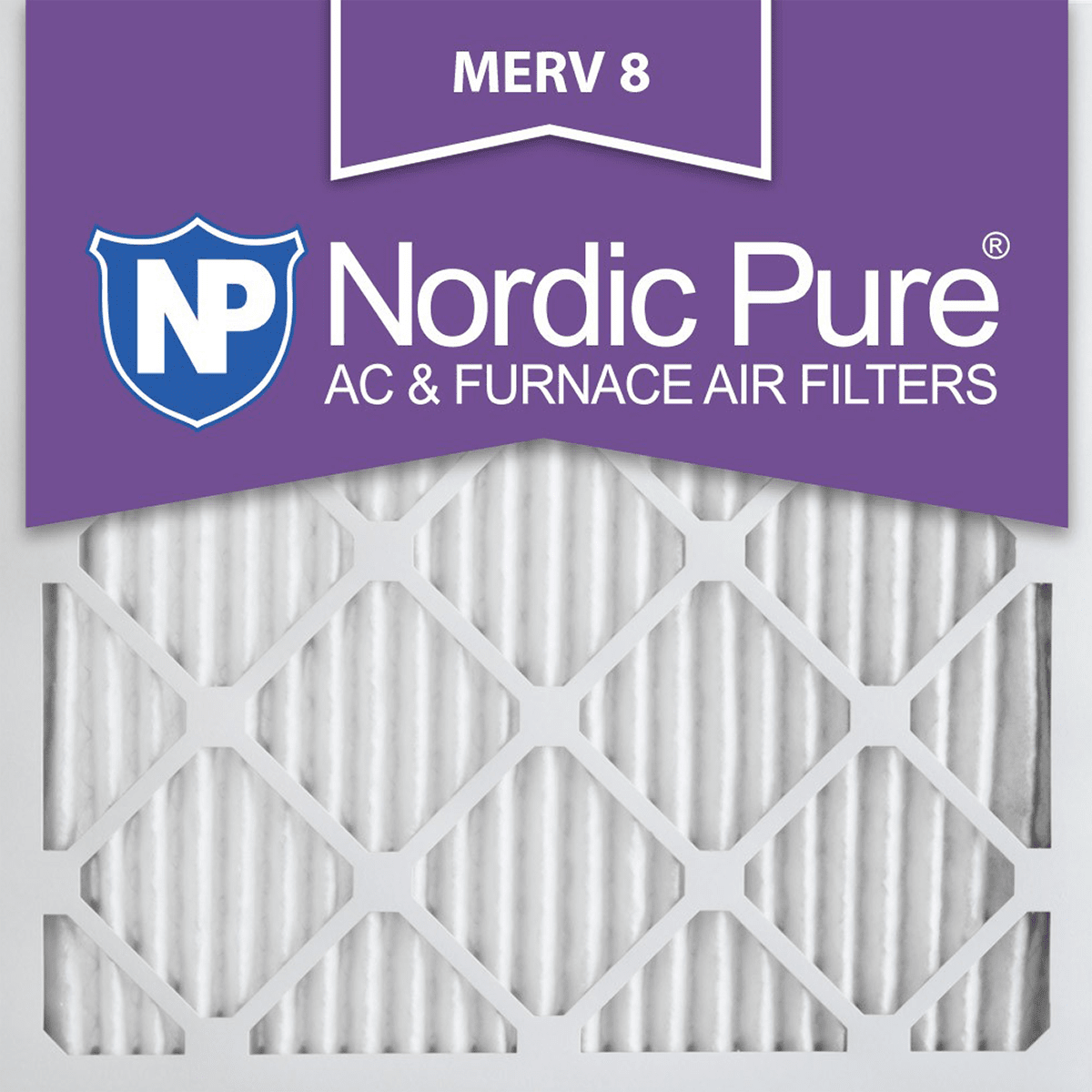 Nordic Pure Merv 8 Pleated Furnace Filter 20x20x1 (20x20x1m8-6)